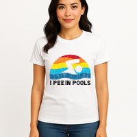 I Pee In Pools Funny Swimmer Swimming Coach Player Womens T-Shirt