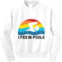 I Pee In Pools Funny Swimmer Swimming Coach Player Kids Sweatshirt
