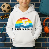 I Pee In Pools Funny Swimmer Swimming Coach Player Kids Hoodie