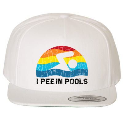 I Pee In Pools Funny Swimmer Swimming Coach Player Wool Snapback Cap