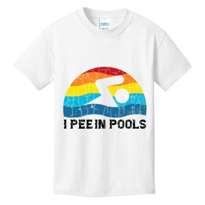 I Pee In Pools Funny Swimmer Swimming Coach Player Kids T-Shirt