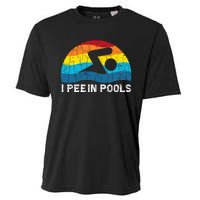 I Pee In Pools Funny Swimmer Swimming Coach Player Graphic Cooling Performance Crew T-Shirt