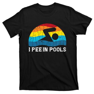 I Pee In Pools Funny Swimmer Swimming Coach Player Graphic T-Shirt