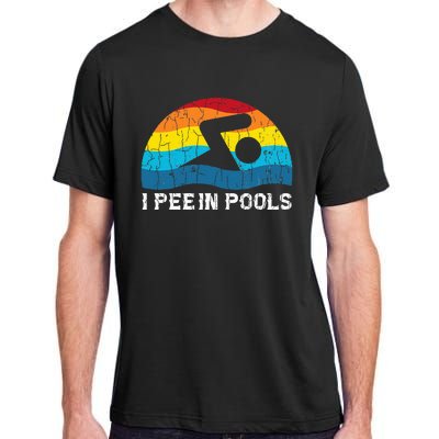 I Pee In Pools Funny Swimmer Swimming Coach Player Graphic Adult ChromaSoft Performance T-Shirt