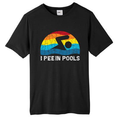 I Pee In Pools Funny Swimmer Swimming Coach Player Graphic Tall Fusion ChromaSoft Performance T-Shirt