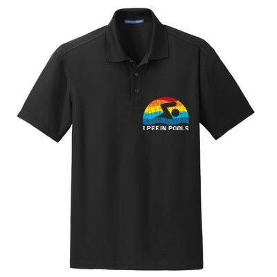 I Pee In Pools Funny Swimmer Swimming Coach Player Graphic Dry Zone Grid Polo