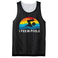 I Pee In Pools Funny Swimmer Swimming Coach Player Graphic Mesh Reversible Basketball Jersey Tank