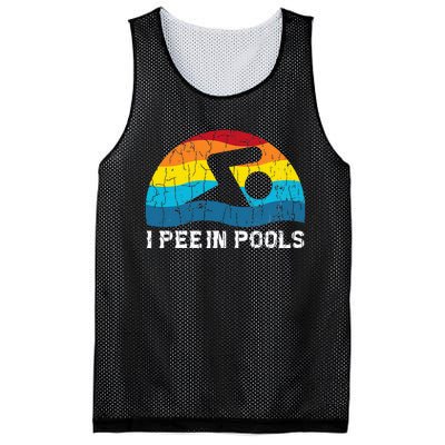 I Pee In Pools Funny Swimmer Swimming Coach Player Graphic Mesh Reversible Basketball Jersey Tank