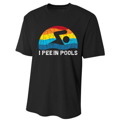 I Pee In Pools Funny Swimmer Swimming Coach Player Graphic Performance Sprint T-Shirt