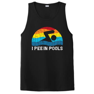 I Pee In Pools Funny Swimmer Swimming Coach Player Graphic PosiCharge Competitor Tank