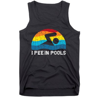 I Pee In Pools Funny Swimmer Swimming Coach Player Graphic Tank Top