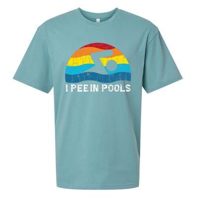 I Pee In Pools Funny Swimmer Swimming Coach Player Graphic Sueded Cloud Jersey T-Shirt