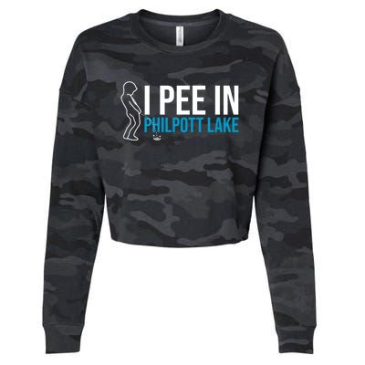 I Pee In The Philpott Lake Funny Camping Humor Camper Gift Cropped Pullover Crew