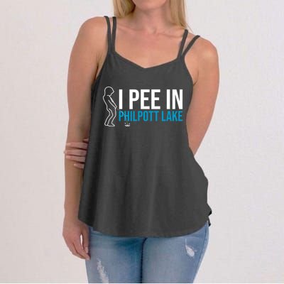 I Pee In The Philpott Lake Funny Camping Humor Camper Gift Women's Strappy Tank