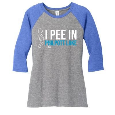 I Pee In The Philpott Lake Funny Camping Humor Camper Gift Women's Tri-Blend 3/4-Sleeve Raglan Shirt