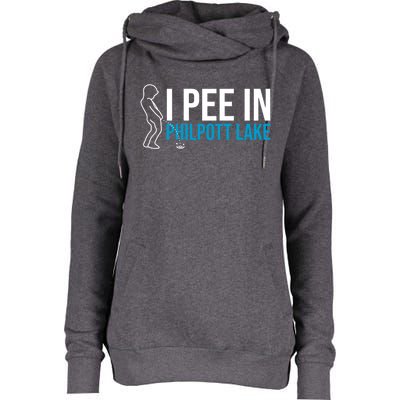 I Pee In The Philpott Lake Funny Camping Humor Camper Gift Womens Funnel Neck Pullover Hood