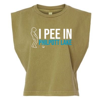 I Pee In The Philpott Lake Funny Camping Humor Camper Gift Garment-Dyed Women's Muscle Tee