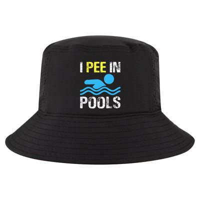 I Pee In Pools Funny Swimming Sayings Summer Cool Comfort Performance Bucket Hat