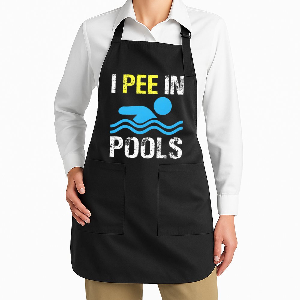 I Pee In Pools Funny Swimming Sayings Summer Apron
