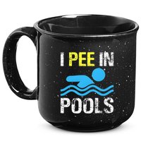 I Pee In Pools Funny Swimming Sayings Summer 15oz Campfire Ceramic Mug