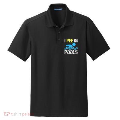 I Pee In Pools Funny Swimming Sayings Summer Dry Zone Grid Polo