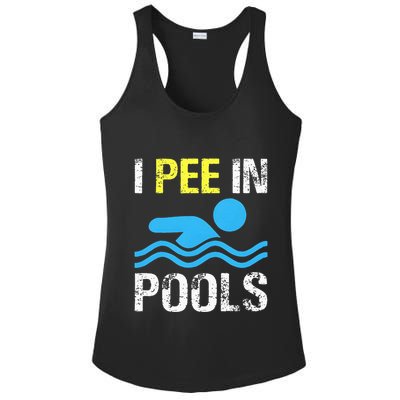 I Pee In Pools Funny Swimming Sayings Summer Ladies PosiCharge Competitor Racerback Tank