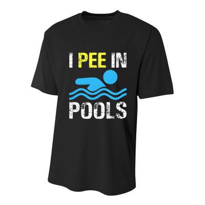 I Pee In Pools Funny Swimming Sayings Summer Youth Performance Sprint T-Shirt
