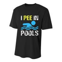 I Pee In Pools Funny Swimming Sayings Summer Youth Performance Sprint T-Shirt