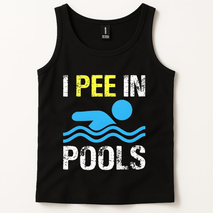 I Pee In Pools Funny Swimming Sayings Summer Tank Top