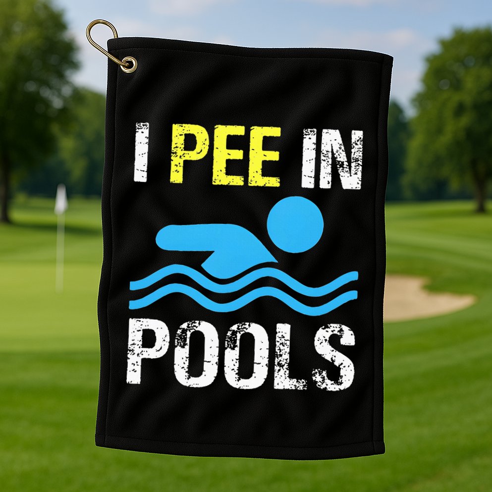 I Pee In Pools Funny Swimming Sayings Summer Golf Towel