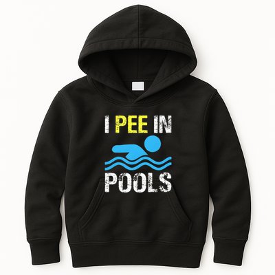 I Pee In Pools Funny Swimming Sayings Summer Kids Hoodie