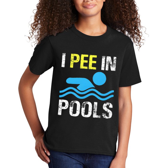 I Pee In Pools Funny Swimming Sayings Summer Kids T-Shirt