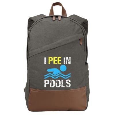 I Pee In Pools Funny Swimming Sayings Summer Cotton Canvas Backpack