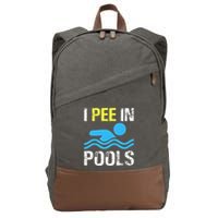 I Pee In Pools Funny Swimming Sayings Summer Cotton Canvas Backpack