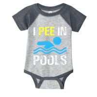 I Pee In Pools Funny Swimming Sayings Summer Infant Baby Jersey Bodysuit