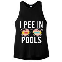 I Pee In Pools Ladies PosiCharge Tri-Blend Wicking Tank