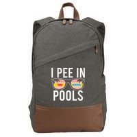 I Pee In Pools Cotton Canvas Backpack