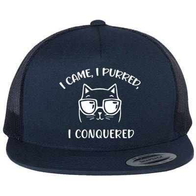 I Purred I Conquered Flat Bill Trucker Hat