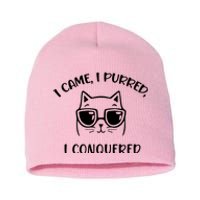 I Purred I Conquered Short Acrylic Beanie