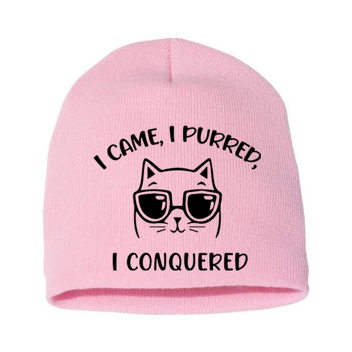 I Purred I Conquered Short Acrylic Beanie