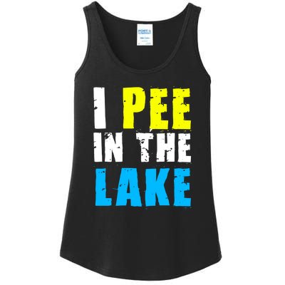 I Pee In The Lake Vacation Funny Ladies Essential Tank