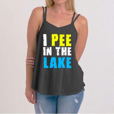 I Pee In The Lake Vacation Funny Women's Strappy Tank