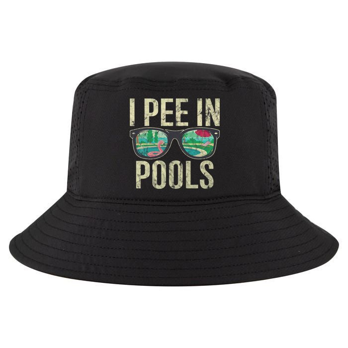 I Pee In Pools Glasses Summer Vacation Funny Cool Comfort Performance Bucket Hat