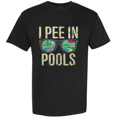 I Pee In Pools Glasses Summer Vacation Funny Garment-Dyed Heavyweight T-Shirt