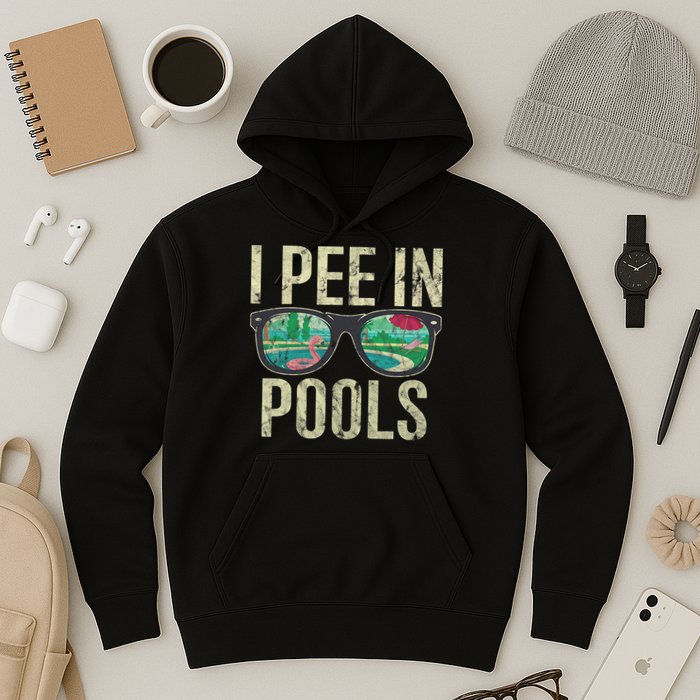 I Pee In Pools Glasses Summer Vacation Funny Hoodie