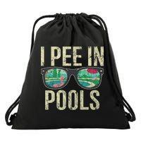 I Pee In Pools Glasses Summer Vacation Funny Drawstring Bag