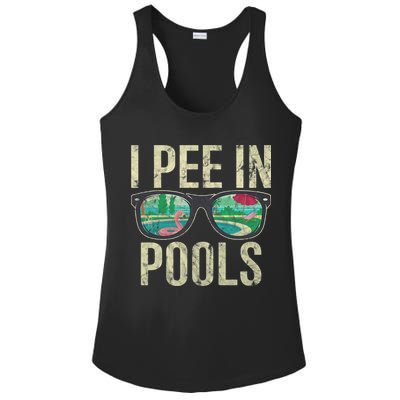 I Pee In Pools Glasses Summer Vacation Funny Ladies PosiCharge Competitor Racerback Tank
