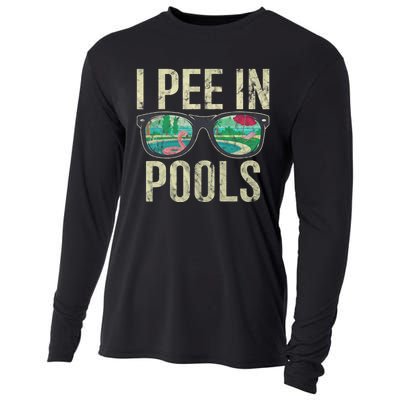 I Pee In Pools Glasses Summer Vacation Funny Cooling Performance Long Sleeve Crew