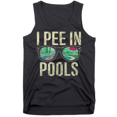 I Pee In Pools Glasses Summer Vacation Funny Tank Top