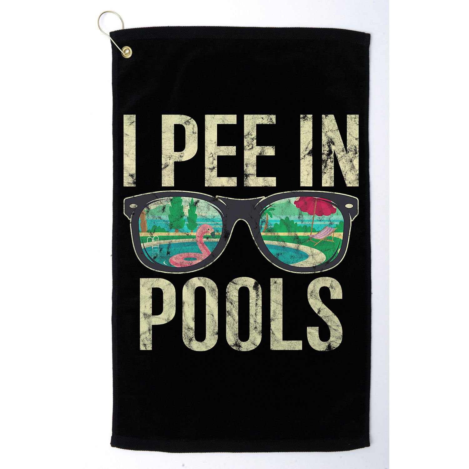 I Pee In Pools Glasses Summer Vacation Funny Golf Towel